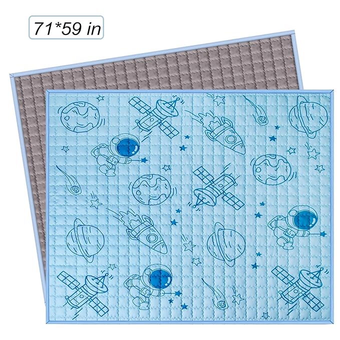 Baby Play Mat 71" X 59" Thick One-Piece Crawling Mat Baby Mat Floor Mat Non-Slip Cushioned Baby Playmat Fit for LIAMST, TODALE, YOBEST Playpen Machine Washable for Easy Care