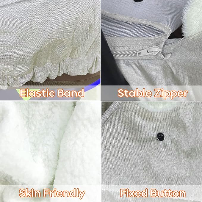 Baby Car Seat Cover for Infant Newborn - Universal Fitted 3-Season (Winter/Spring/Autumn) Canopy, Warm Breathable with Mesh Cover, Unisex for Baby Boy Girl - Beige