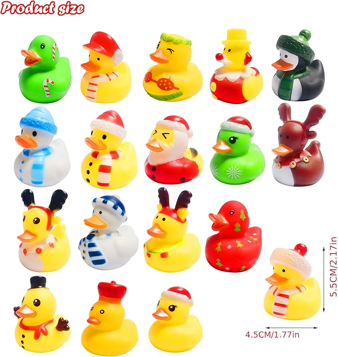 36 Pcs Christmas Rubber Ducks,Baby Showers Accessories Duckies Bath Toys for Kids Christmas Party Favors,Gift Exchange,Christmas Stocking Stuffers(Christmas)