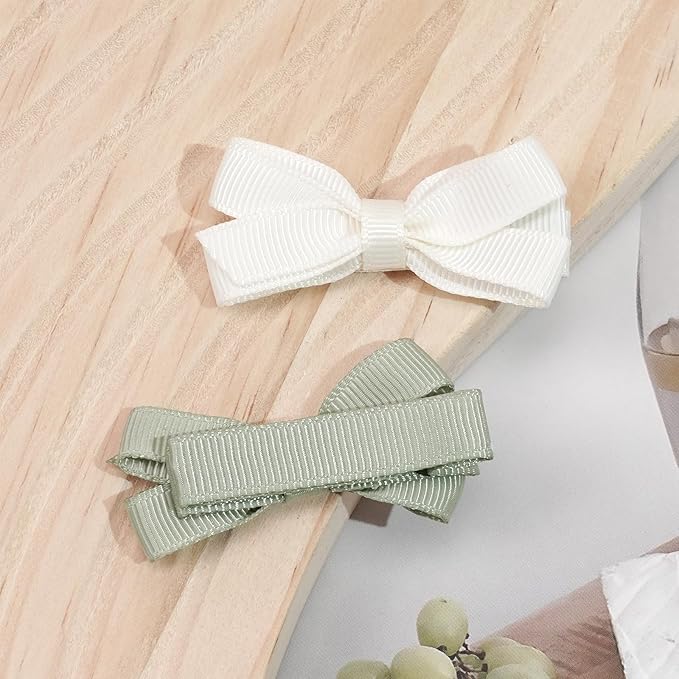 DED 28PCS 2.2" Fully Lined Baby Bows Hair Pins Tiny Hair Clips Fine Hair for Girls Infants Toddlers Set of 14 Pairs
