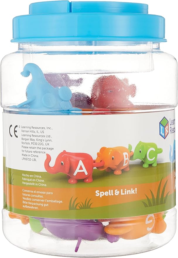 Learning Resources Snap-n-Learn ABC Elephants - Educational Alphabet Elephant Toy, Fine Motor Skills, Counting and Sorting, Toddler Montessori Toys, Gifts for Boys and Girls, Ages 2+