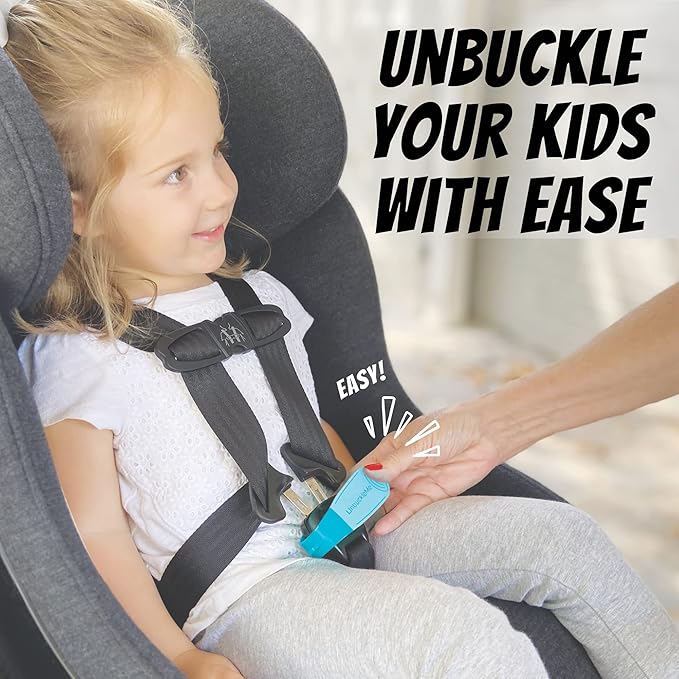 UnbuckleMe Car Seat Buckle Release Tool - Red & Blue 2 Pack - Buy one for Each Car or Give One to a Friend