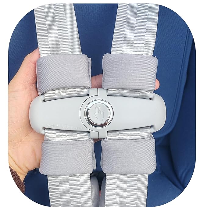 Universal Child Car Seat Chest Harness Clip Universal Safer Belt Clip Buckle Lock Stroller Chest Clip Adjustable Guard for Baby and Kids (Gray Chest Buckle Set)