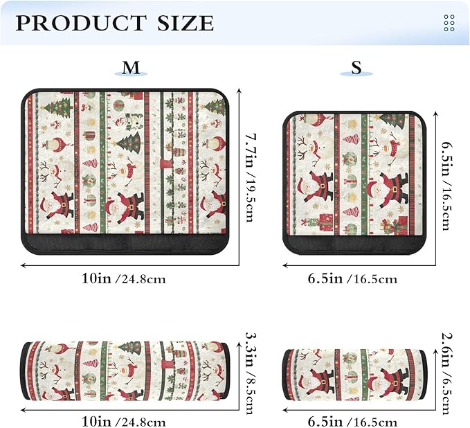 Cute Christmas Santa Claus Snowman Seat Belt Covers 2 Pack Comfortable Car Seat Strap Pads Shoulder Pad Auto Interior Accessories for Adults Kids