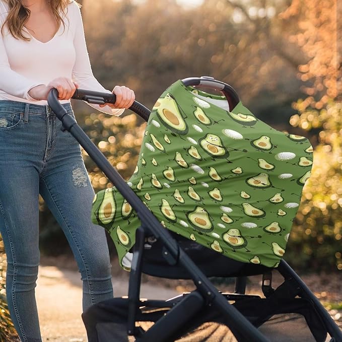 AFPANQZ Avocado Nursing Cover Breastfeeding Scarf Baby Car Seat Covers Infant Stroller Cover Carseat Canopy for Girls Boys Lightweight Breathable for Outdoor Walking Traveling