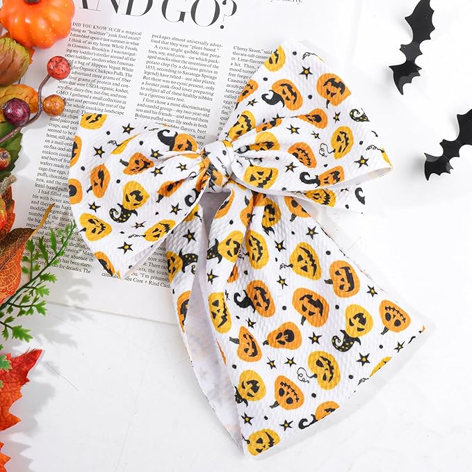 Halloween Baby Girl Bows 7 Inchs Baby Girl Bows Toddler Nylon Headbands Hair Accessories Newborn Headband Bows