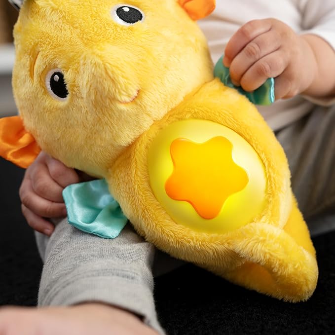 Baby Einstein Sea Dreams Seahorse Plush Soother Toy, with Music and Lights, Ages 0 Months and Up, Yellow