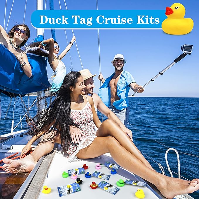 72 PCS Duck Cruise Kits Duck Tags Bands for Hiding Carnival