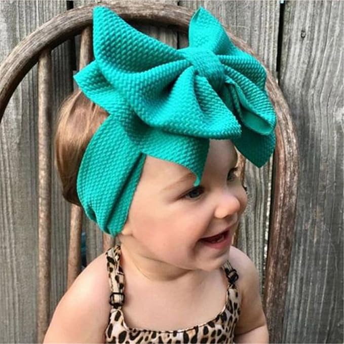 Bows for Baby Girls Headband, Newborn Bows Headbands Baby Hair Bows Hairbands Hair Accessories.(FD104-Mint Peach)