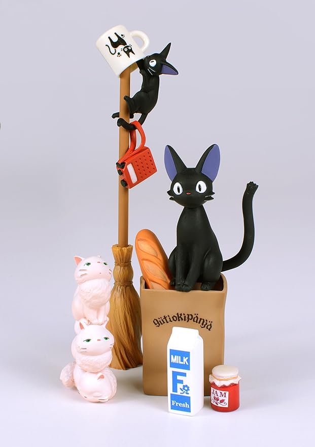 Ensky - Kiki's Delivery Service - Jiji Nosechara Assortment Stacking Figure, Studio Ghibli via Bandai Official Merchandise