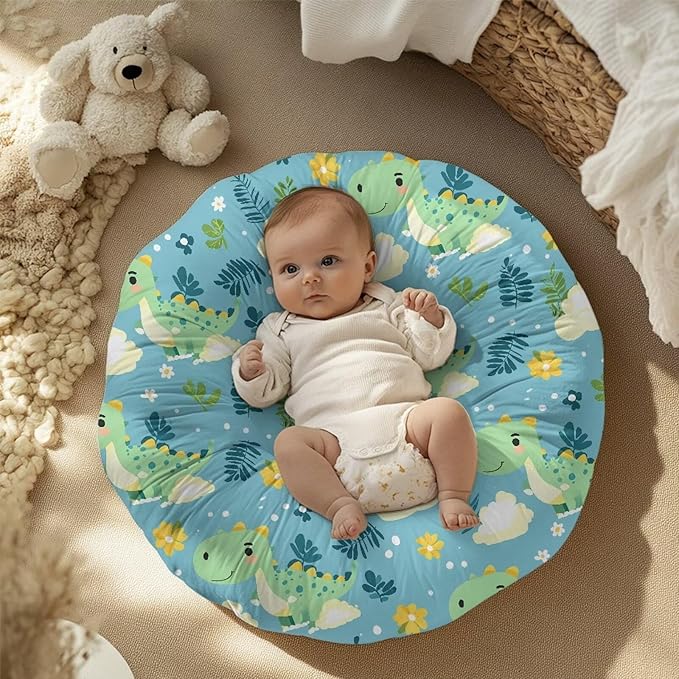 Cartoon Dinosaur and Cloud Newborn Lounger Pillow Cover Lounger Cover for Boys Girls Comfy Fit Infant Lounger for Baby, Infant Removable Slipcover Stain and Scratch Resistant