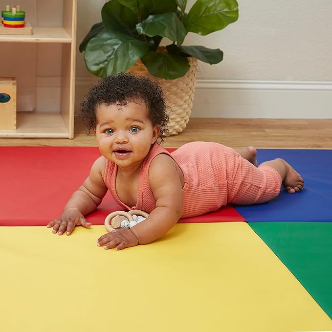 ECR4Kids SoftZone Quad Fold-N-Go Activity Mat, Folding Playmat, Contemporary