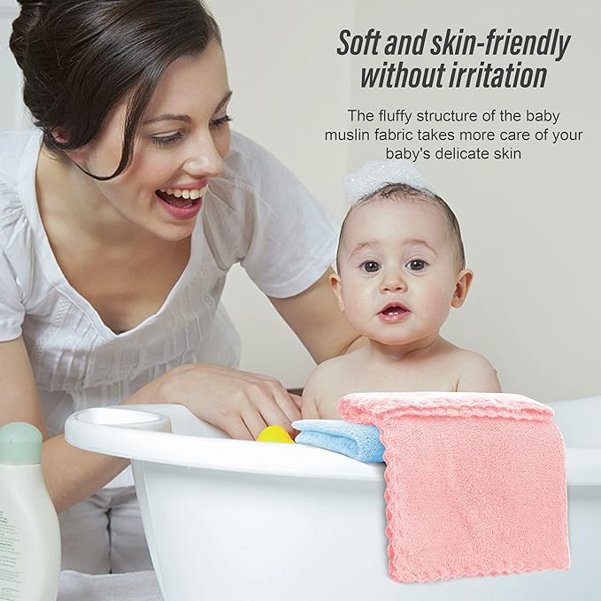Sunny zzzZZ Ultra Soft 24 Pack Baby Washcloths - 10x10 Inches - Coral Fleece Extra Absorbent Wash Clothes for Babies, Infants and Toddlers - Sensitive Skin and Newborn - Ideal Baby - Multicolored