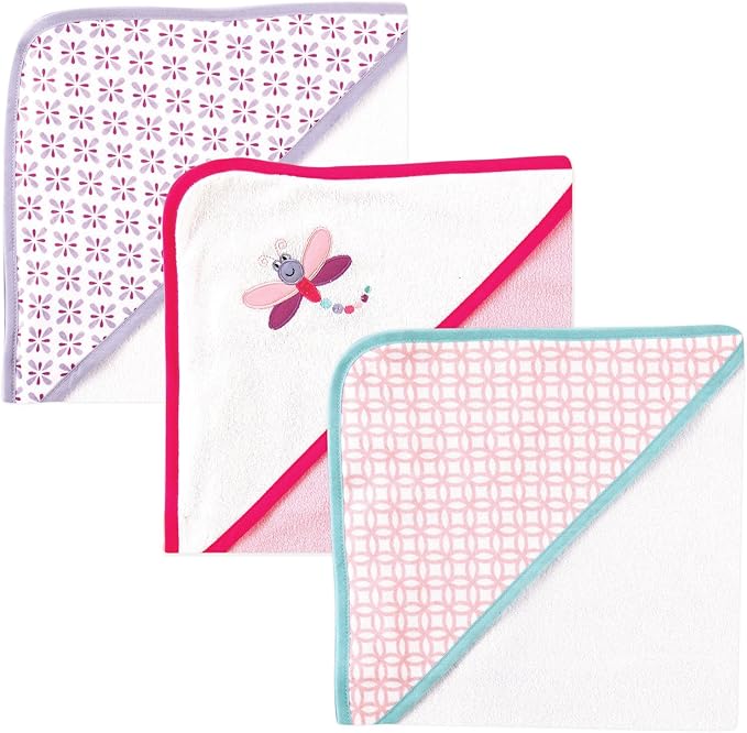 Luvable Friends Unisex Baby Cotton Terry Hooded Towels, Dragonfly, One Size