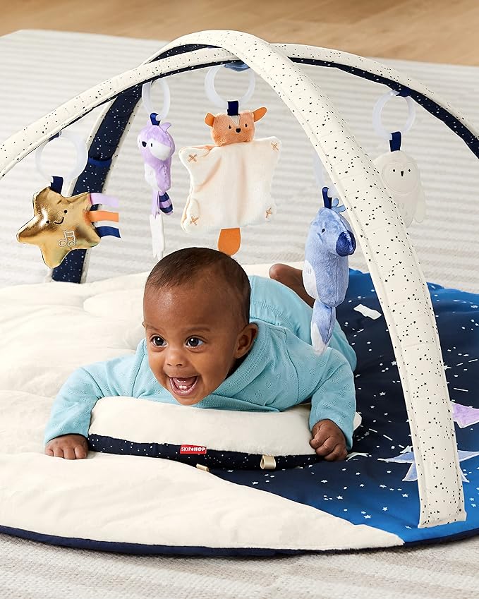 Skip Hop Baby Play Gym, Celestial Dreams, Grey & Baby Bath Tub, 3-Stage Smart Sling Tub, Moby, Grey