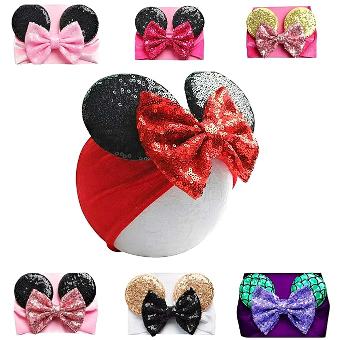 Mouse Ears Headband/Headwrap - Toddler, Baby, Kids upto 4 Years - Red