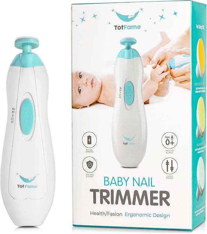 Baby Nail File Electric Trimmer - 9pc Baby Nail Trimmer Electric Set - Electric Nail File Baby with Light - Baby Electric Nail File for Newborn Infant Toddler Adult Nails