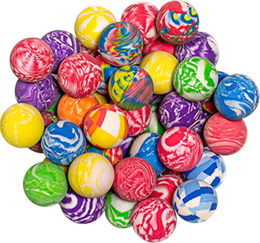 Fun Central 50-Pack 1.5” Hi-Bounce Balls – Assorted Colorful Designs
