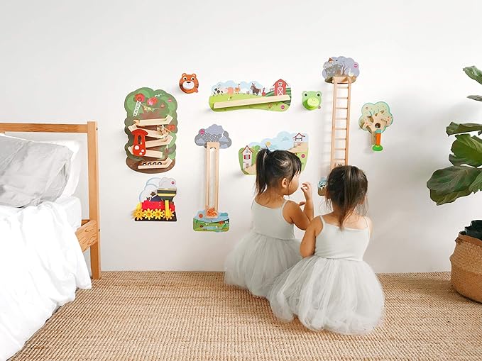 ORIBEL VertiPlay (Wall Toy) Tree Top Adventure, Wooden Toy and Nursery Room Decor | Easy to Install, Just Stick & Play (Tree Top)