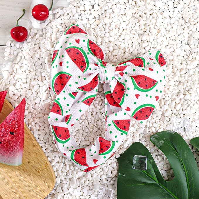 YanJie Watermelon Bow Headband for Girls Newborn Infants Toddlers - Red, 1 Count