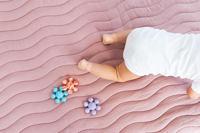 Ubbi Joinibble Teether for Babies, Food-Grade Platinum Silicone, Soothes Teething and Massages Gums, BPA and PVC-Free, Pink