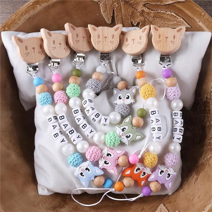 Pacifier Clips Baby Gift,Personalized Pacifier Clip With Name,Custom Silicone For Baby Lovely Daisy Color Diversity