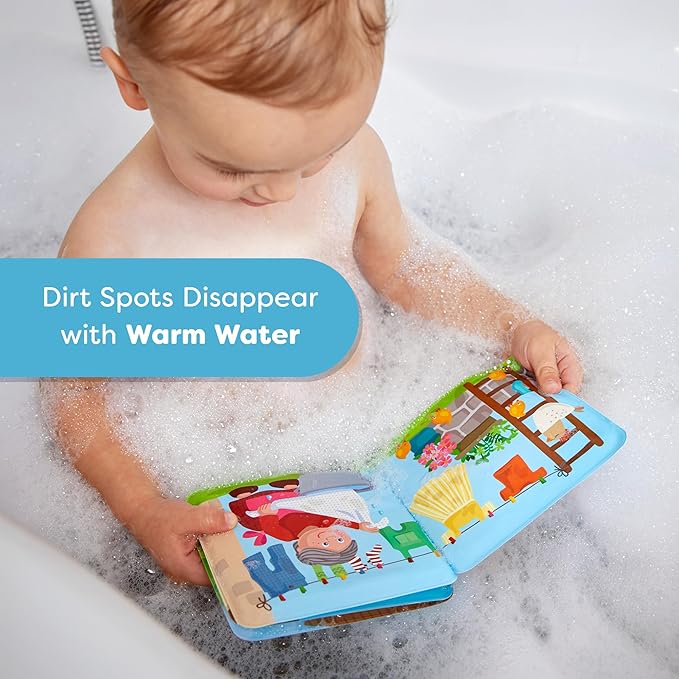 HABA Magic Color Changing Bath Book: Animal Wash Day, Bath Toys for Toddlers, Water Toys for Toddlers 18-36m & Water Table Accessories