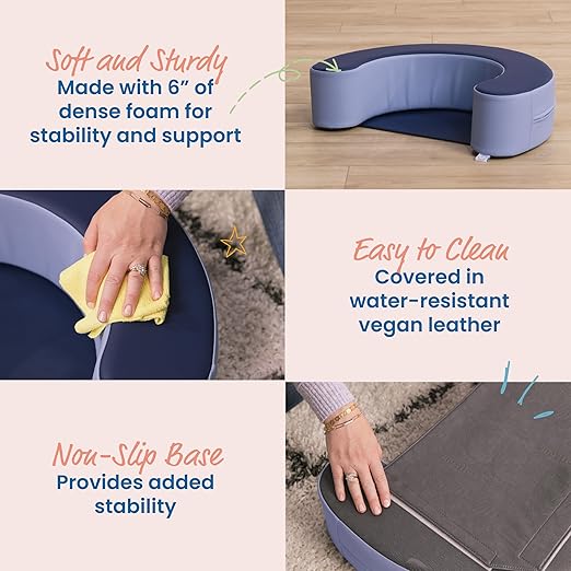 ECR4Kids SoftZone Sit-Up Support Ring, Baby Essentials, Navy/Powder Blue