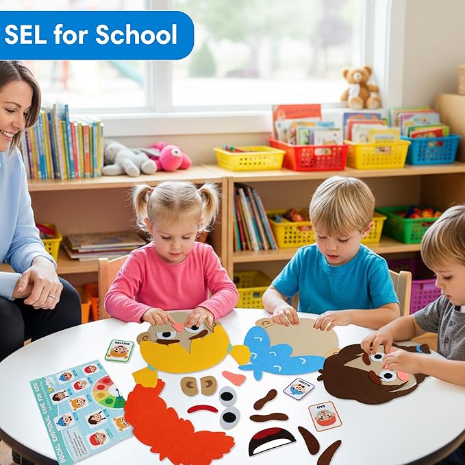 Montessori Toys for 3 Years Old Girls Boys Gifts, Busy Board Sensory Toys for Kids with 2 Faces Social Emotional Learning Feeling Educational Toys