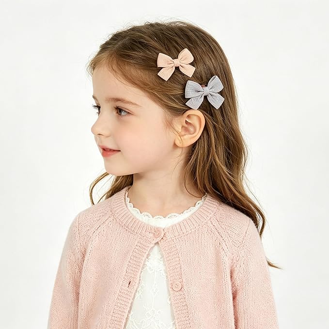 20PCS Baby Girl Dog Gift Wrap Hair Bow Clips Barrettes Multicolor Textured Bow Barrettes for Girls, Daily Wear Hair Accessories Alligator Clip for Little Girls Toddler Kids Teens