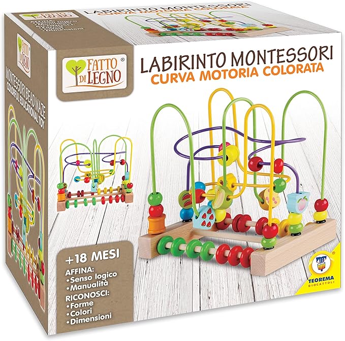 Teorema Giocattoli - Labyrinth of wood with colorful motor skills, 40561