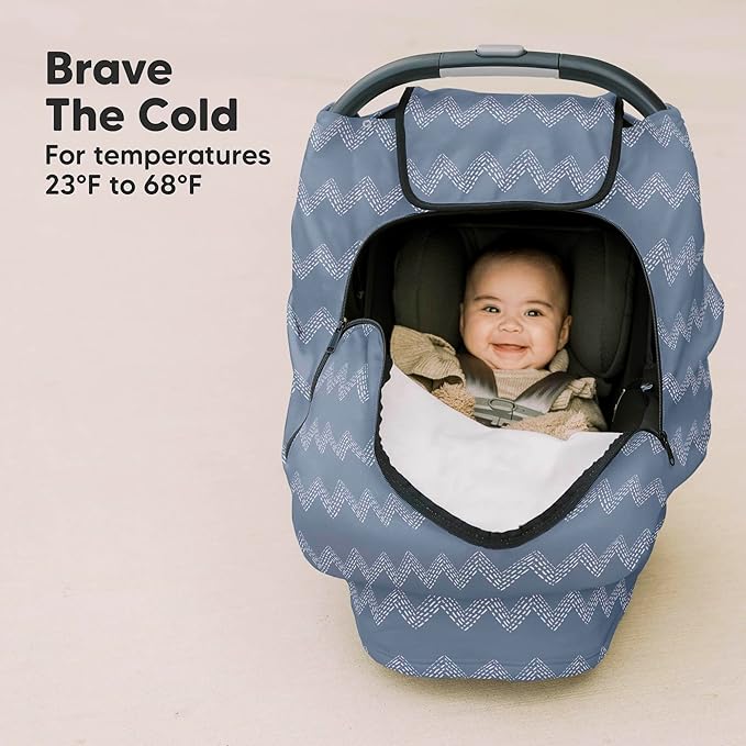 KeaBabies Winter Car Seat Cover Baby, Newborn - Universal Fit Infant Carseat Covers Baby Girl, Boy, Breathable, Lightweight Blanket,Easy to Use Stroller Canopy,Rain,Wind,Sun Shade(Indigo)