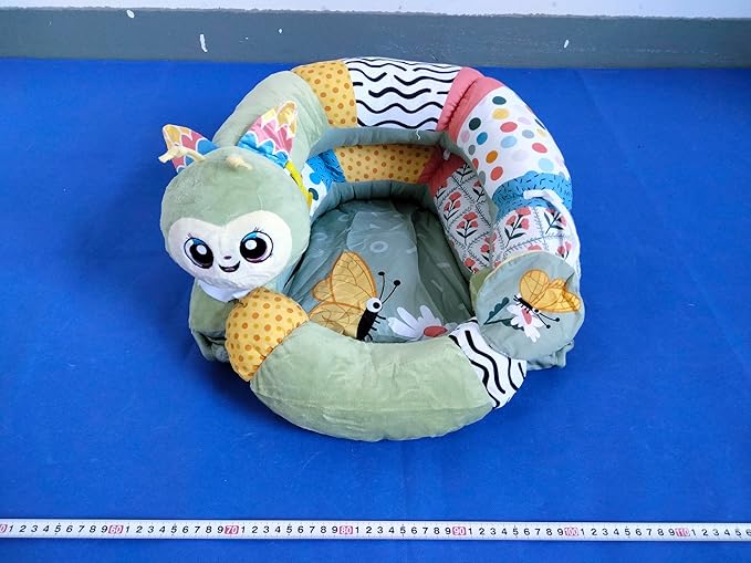 Lovvie & Joy 2-in-1 Tummy Time Mat & Seated Support Pillow,Baby Tummy Time Pillow Support for Newborns and Older Babies,with Detachable Support Pillow and Toys Caterpillar Elf