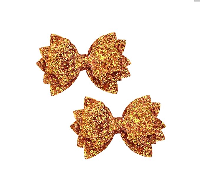 Gold Hair Clips, Bows Hair Barrettes Accessories,Hair Pins for Infant Toddler Baby Girls.(FJ78) (Gold Y)