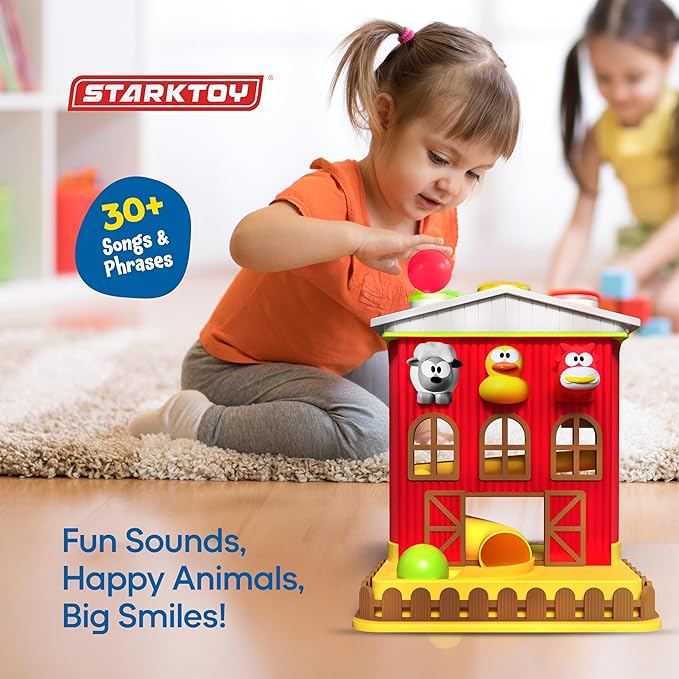 Pound A Ball Barn House with Lights & Music, Easter Basket Stuffers for Toddler, Fun Learning Toy Gift for 8 12 18 24 Month Old Baby and Toddlers 1-3, Montessori, Toys for 1 Year Old Boys and Girls