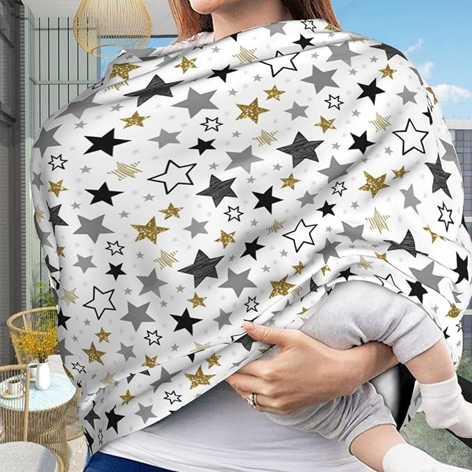 Magic Stars Baby Car Seat Covers Carseat Canopy Soft Infant Stroller Cover Nursing Breastfeeding Covers for Girls Boys Newborn