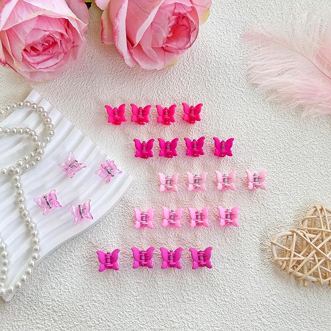 96pcs Baby Girl Hair Clips 24 Multicolors Colors Mini Hair Claw Clips Small Tiny Butterfly Claw Clips Baby Hair Accessories for Toddler