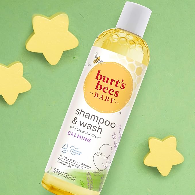 Burt's Bees Baby Calming Shampoo and Wash with Lavender, Tear-Free, 12 Fluid Ounces