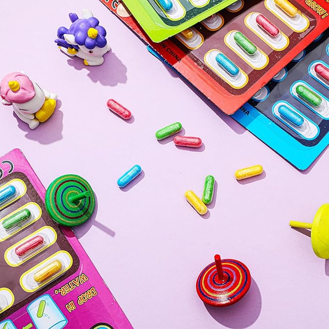 Gejoy 16 Pieces Water Capsules Water Animals Dinosaur Unicorn Sea Creature Party Cognition Sponge Pills Bath Expanding Foam Animal Capsules (Animal)