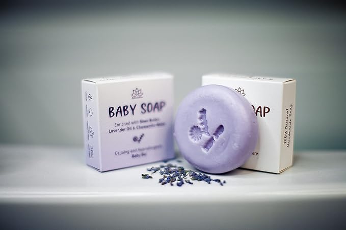 Relaxcation MADE IN USA LAVENDER & CHAMOMILE BABY Soap Bar for KIDS with Lavender Essential Oils, Organic Chamomile Water, and Shea Butter - Naturally Cold Processed in the USA