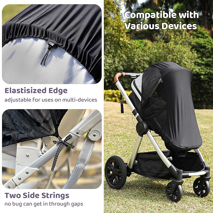 Stroller Sun Shade Cover Baby Car Seat Carrier Sunshade Pram Stroller Shade-Dark Shade Cut 96% UV Rays