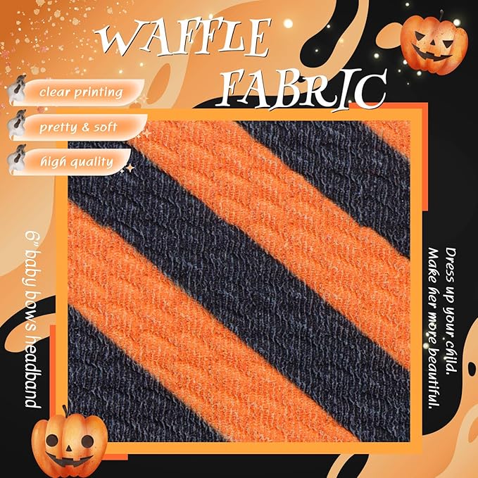 Halloween Baby Girl Bows Elastic Nylon Halloween Hairbands Headbands with Bows for Newborn Hair Accessories 2 PCS