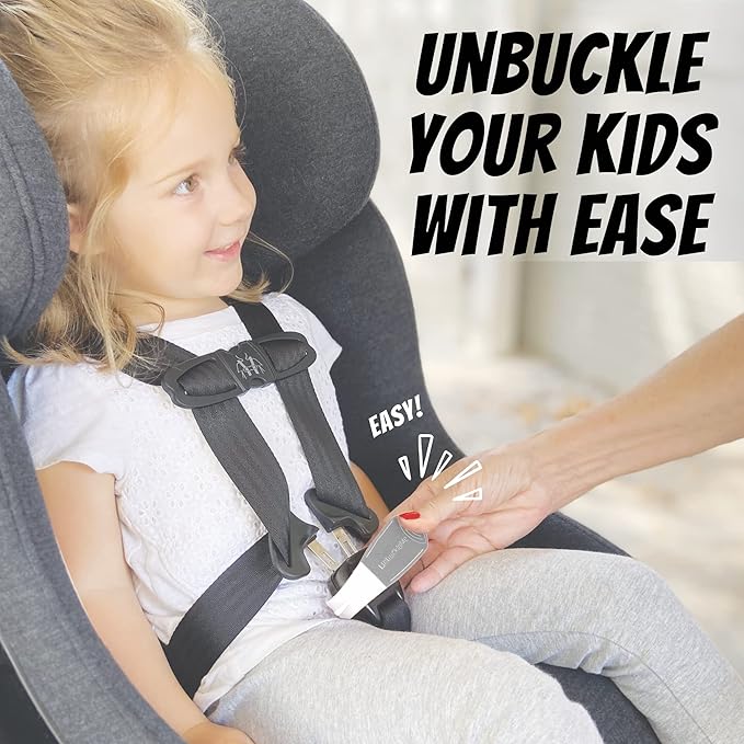 UnbuckleMe Car Seat Buckle Release Tool - Gray & Purple 2 Pack - Buy one for Each Car or Give One to a Friend