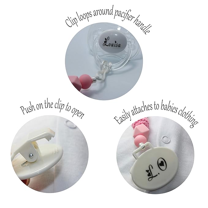 Personalized Baby Gift, Personalized Pacifier with Name, Personalized Pacifier Clip with Name, 0-6 Months and 6-18 Months, CAN BE STERILIZED, Engraved Pacifier, Customized Pacifier