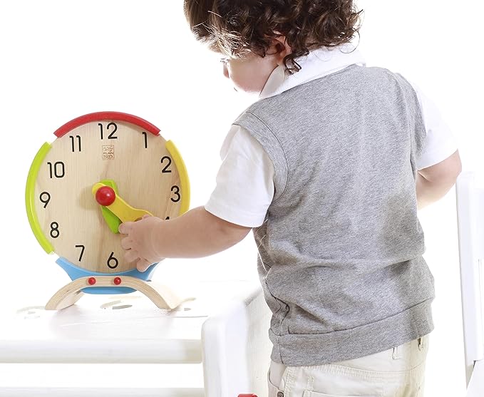 PlanToys® Activity Clock Wooden Learning Toy for Kids Ages 3+ | Montessori Educational Tool for Time Recognition, Sequencing & Daily Routine Skills | Eco-Friendly Toy for Cognitive Development
