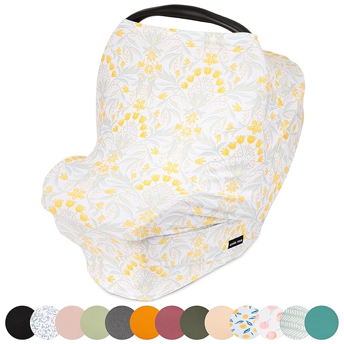 Simka Rose Car Seat Cover for Babies – Multipurpose, Breathable Nursing Cover and Baby Car Seat Canopy - 360 Coverage - Breastfeeding Privacy, Shopping Cart and High Chair Cover - Newborn Essential
