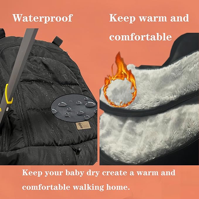 Car Seat-Covers for Babies Winter - Heavy-Warm Baby Car Seat Cover for Boy Girl Cold Weather Shield Protection,Waterproof Covers Windproof Keep Baby Cozy with Earflap for More Breathable