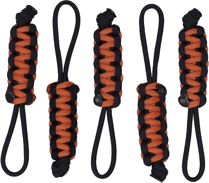 BubbasGarageTv - Large Heavy Duty Paracord Zipper Pulls (Burnt Orange)