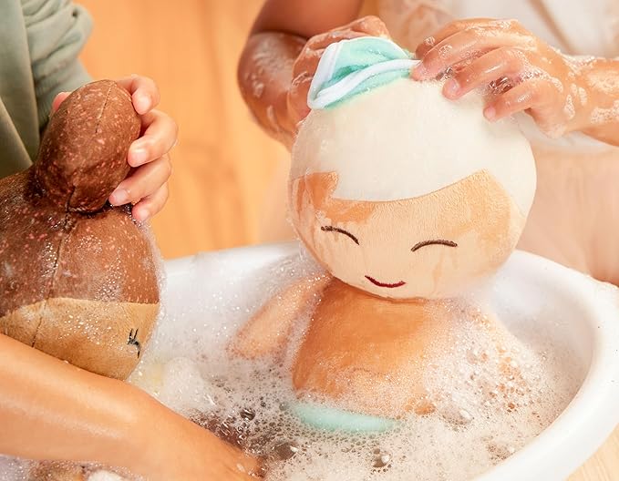 LullaBaby – 14-Inch Bath Doll – Fair Skintone & Blonde Hair Baby Boy Doll with Accessories – Soft Plush Body – Real Water Play – Tub Toy – Kids Ages 2+