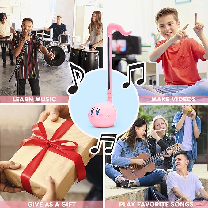 Otamatone Kirby Pink Star Hero Japanese Electronic Musical Instrument Portable Music Synthesizer from Japan by Maywa Denki Studio Award Winning, Educational Fun Gift Game Character Pink Hero